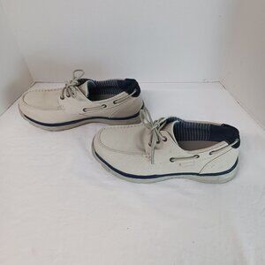 Tansmith Men's Boat Shoes Size 10 Cotton Canvas Deck Casual Grey Lace Up GUC
